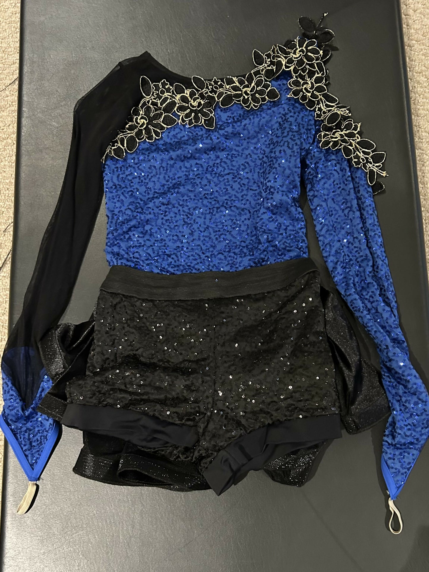 Stunning blue and black sparkly jazz costume