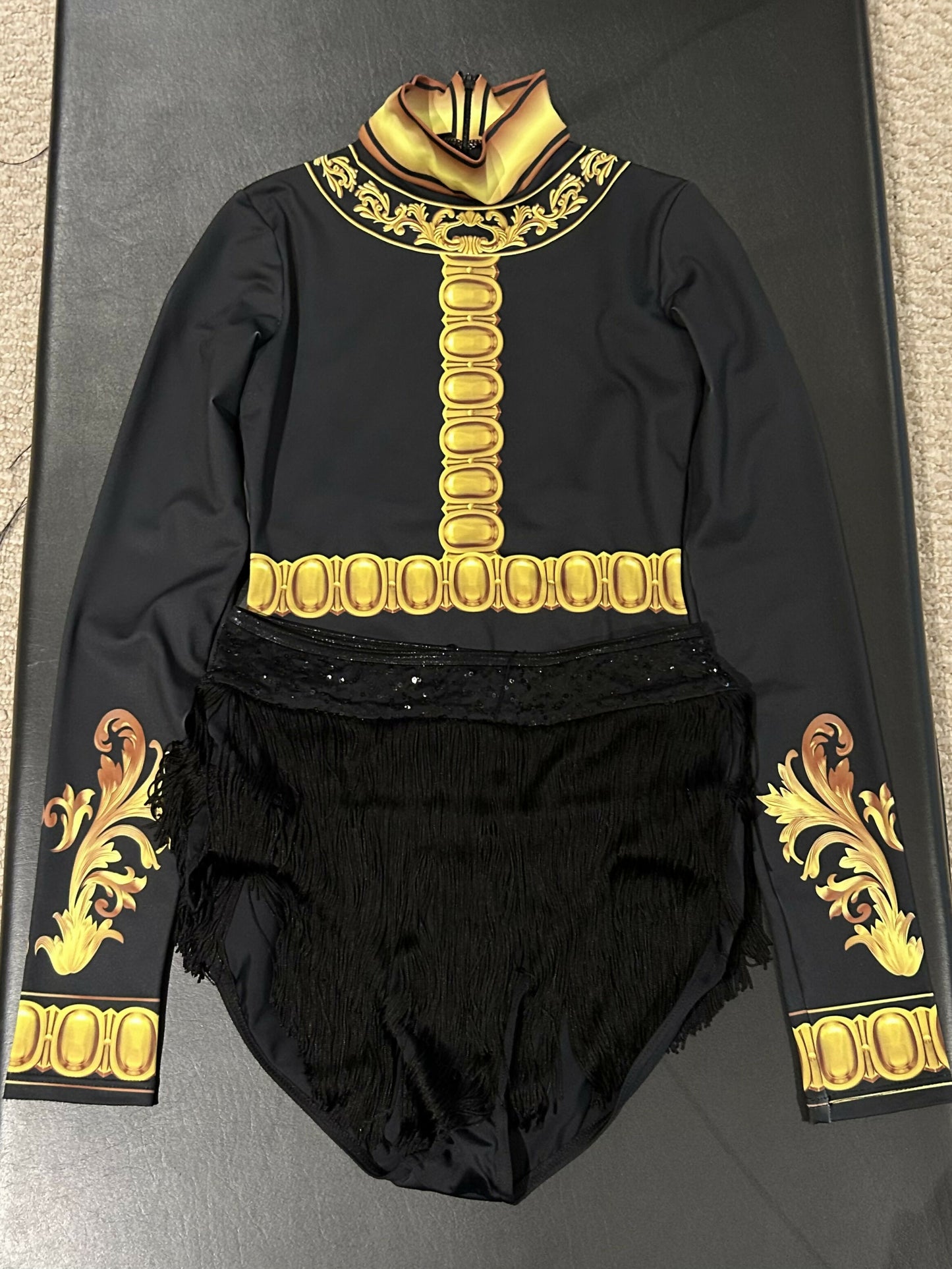 Black and gold tap costume