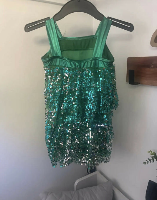 Weissman green sequin dance dress