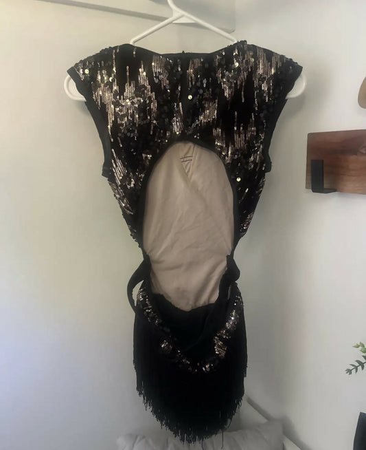 Weissman black and gold sequin costume