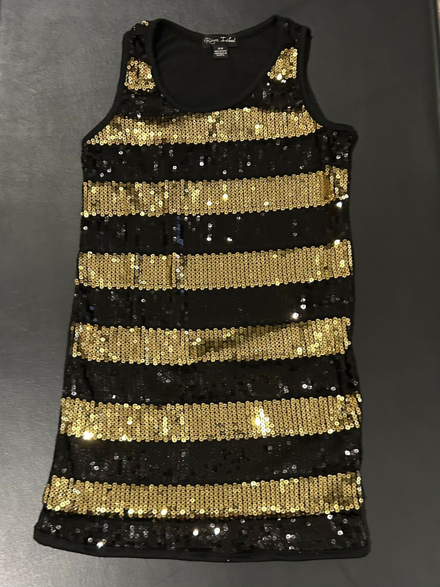 Sparkly black and gold tap costume