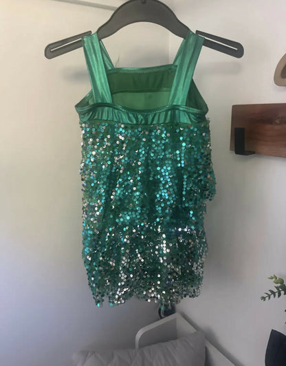 Weissman green sequin dance dress
