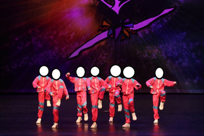 Hot Pink/Blue Hip-Hop Jacket, Pants, and Headband Costume
