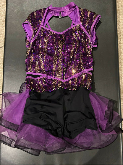 Beautiful purple and black sparkly jazz costume