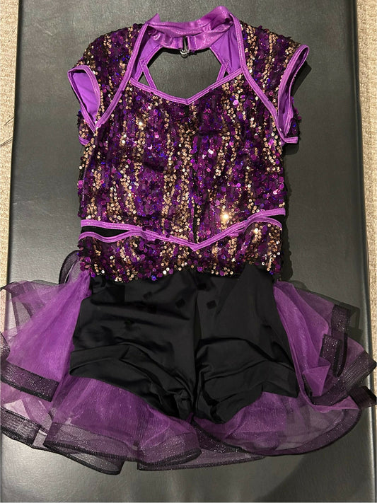 Beautiful purple and black sparkly jazz costume